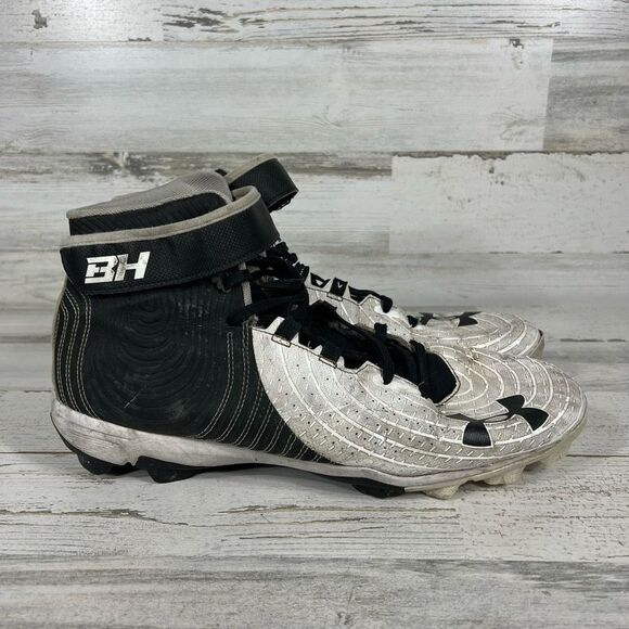 Under Armour Men's Harper 4‎ Mid RM Baseball Cleats Size High Top BlacK U… - Picture 1 of 8